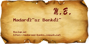 Madarász Benkő névjegykártya